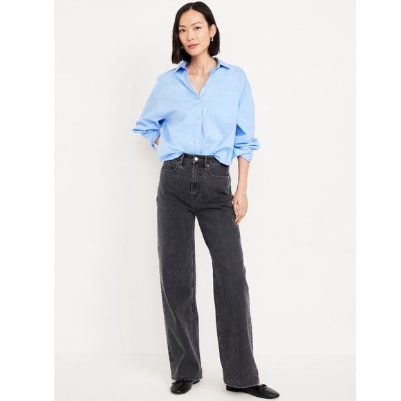 Old Navy Pants - Old Navy Extra High Waisted Wide Leg Jeans in Black